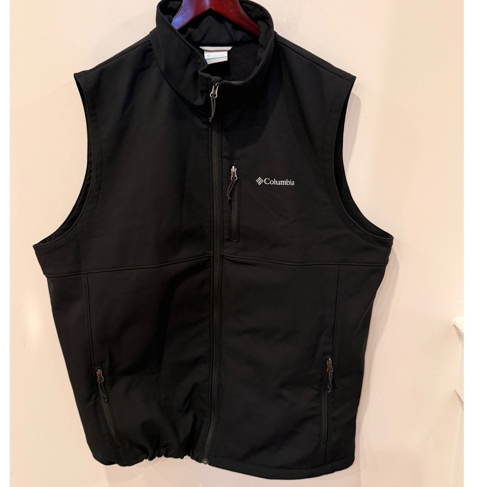 Columbia Ascender Softshell Vest Mens 2XT Black Full Zip Jacket WT0168